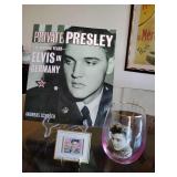 Elvis Presley Memorabilia: "Private Presley": The Missing Years--Elvis in Germany" by Andreas Schröer, a Limited Edition framed 1993 Elvis Presley postage stamp, likely from a Hanford Heirlooms serie