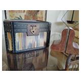 Faux Quill Box 7 1/4" T x 12" W x 9" D, and Italian Genuine Leather Bookends 6" T.