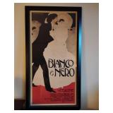 Reproduction of the famous Italian vintage poster "Bianco & Nero" designed by Marcello Dudovich. 39" T x 21 1/4" W. Nicely framed.