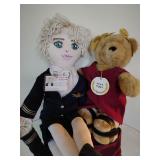 Vintage 1987 Toga Teddy Bear, a special edition produced by the North American Bear Company for Caesars World 13" T.  Collectible doll features a blonde plush design dressed in an American Airlines un