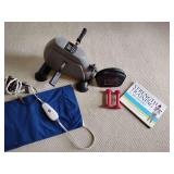 Fitness: Mini Exercise Bike with Digital Display, Marcy neoprene dumbbells, Book, Heating pad.