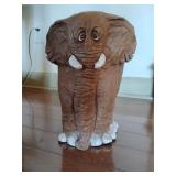Elephant planter whimsical, figurative design made of resin. 10" T, 8" across. Has two broken toes, see pic.