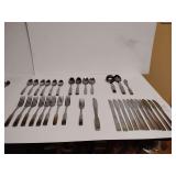 Flatware: Mixed and madesmart large soft grip silverware tray. Most made in Japan possibly Airline flatware. See Pics.