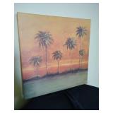 Palm Trees, canvas wrapped frame 12" x 12".
