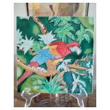 Wayne Gao Ceramic Parrot Tile 8" x 8"