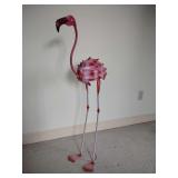 Pink Flamingo Metal Garden Statue 38 1/2" T