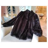 Motes Furs Memphis Mink Jacket Size 14, silk lining, shawl collar, elastic cuffs.