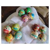 Crate & Barrel Paper Mache "12 Days of Christmas" Ball Ornaments.