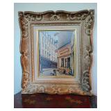 Framed oil painting by a French artist named A. Lambert,