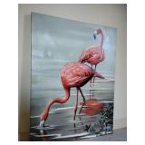 Flamingos, canvas wrapped frame, 30" x 40".