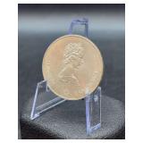 1973 CANADA Elizabeth II Olympics Montreal World Map Silver $5 Coin