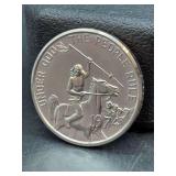 1974 South Dakota Indian Riding Horse Souvenir Dollar…..made of copper/nickel - numbering on side of coin is 005353
