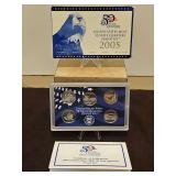 2005 United States Mint 50 State Quarters Proof Set in Original Box w/COA...