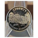 1991-S Mount Rushmore Golden Anniversary Half Dollar Coin...