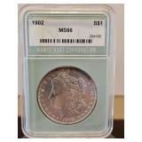 Slabbed 1902 Morgan Dollar S$1 MS66 NTC...