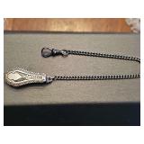 Sterling silver chatelaine belt hook. 7 in long.