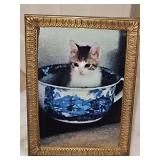 Solid brass picture frame. 4 x 5.75 in tall..