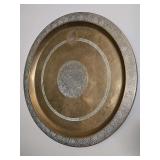 Oversize brass tray. 39.5 in diameter. Originally purchased with stand number 230 (not included).
