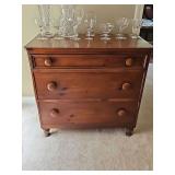 three drawer vintage chest. 29x15.5x20 8 in tall. Contents NOT included.