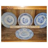 Vintage/antique blue transfer wear. Two bowls two plates.