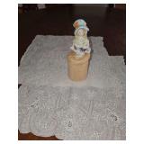 Antique handkerchiefs and porcelain half doll. Can be used as a pin cushion or add skirt for a more formal look. Doll c. 1920