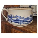 Antique chamber pot. Unmarked. Has a crack.