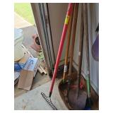 Yard tools as shown. Shovel, rake, hoe, and more.