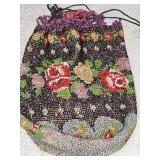 Antique Victorian beaded bag. Needs TLC. Lining needs replaced and crochet top needs replaced. One small spot where beading is loose. 5x6 in tall