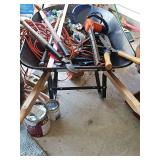Wheelbarrow and contents. 36x26x22 in tall.