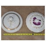 Two porcelain lids for decorative wall hanging.