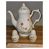 Mikasa Margaux coffee pot, S/P shakers.