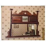 Antique chest/dresser topper;with mirror. 48.5 x 35.5 in tall x 5 in deep.