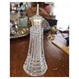 Antique hand blown and cut vinegar shaker. 5.75" tall.