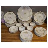 Theodore Haviland Rosalinde China. Five 7-piece place settings. (Missing one berry bowl.)