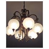 Fabulous antique chandelier. Dimensions are approximate. Fixture will be removed before pick up. 19 in wide x 32 in tall with chain fully extended.