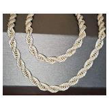 Heavy sterling silver rope chain. 24 in long. 68.29 grams.