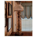Brass lamp. 25 in tall.