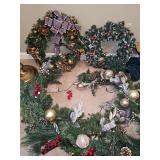 22-in wreath, 18 in wreath, and 260-in garlands or swags.