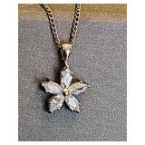 Lovely Sterling rhinestone pendant on 18-in Sterling chain.