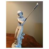 Nao by Lladro "Fore!" porcelain figurine. 11.25 in tall including golf club.