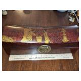 Very unique reproduction of an antique wood sleeping pillow used by Japanese women from the 17th to early 20th centuries to protect elaborate hairstyles—particularly by geisha and maiko—while slee