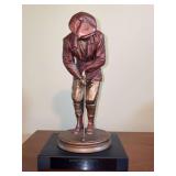 Vintage 1992 Heavy Resin Covered Bronze AUSTIN SCULPTURE “Hampton Green” Golfer used as a trophy for golf tournament…..plate can be removed…..13” tall