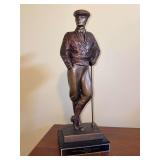 Vintage 1989 Heavy Resin Covered Bronze AUSTIN SCULPTURE Golfer used as a trophy for senior golf tournament…..plate can be removed…..17-1/2” tall