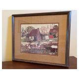 Signed, matted and framed Moseley “Life Is So Daily” folk art print…..21-1/4 x 18-1/4