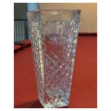Cut crystal trophy vase commemorating the 1999 Southwind Senior Club Championship - 10” tall