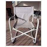 MacCabee folding patio/camping chair…..23-1/4 x 15 x 20 tall to seat (36 tall overall)……needs cleaned from being on patio and does have sun fading