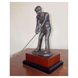 Vintage Bronze Putting Golfer Statue on wood base…..9-1/2” tall