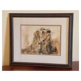 Signed Joseph Lyle impressionist cocker spaniel print…..21 x 17-3/4