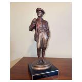 Vintage 1992 Heavy Resin Covered Bronze AUSTIN SCULPTURE “Hampton Green” Golfer used as a trophy for golf tournament…..plate can be removed…..15” tall