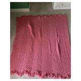 Handcrafted mauve colored crocheted lap throw…..58 x 61